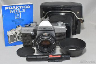 PRAKTICA MTL 3 + PENTACON 50/1,8 + PŘÍSLUŠENSTVÍ.