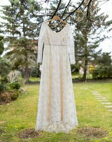 Boho svatební šaty z francouzské krajky - 1