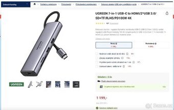 UGREEN HUB 7in1 - TOP STAV