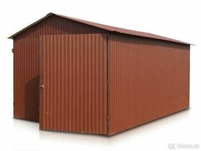 Plechová garáž 3x5m jednopolohová dvoukřídlá vrata.
