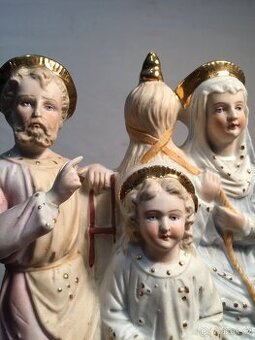 Žacléř Svatá trojice porcelánová soška Marie Ježíš Josef
