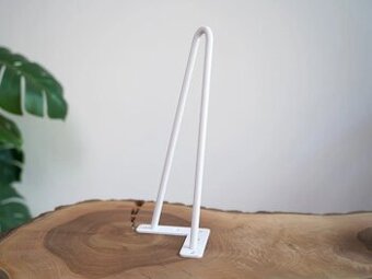 Industrial Hairpin Podnož Noha 2 ramenná Bílá 1ks - 2. jakos