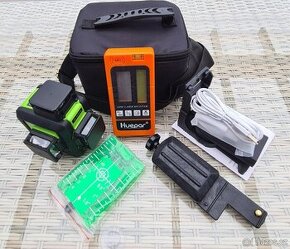 Křizový laserový nivelak zelený 3 optiky 12linií+přijímač