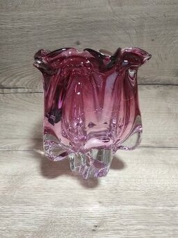 Krásná váza z hutního skla Josef Hospodka