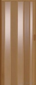Shrnovací, prosklené lamelové dveře HOPA - buk
