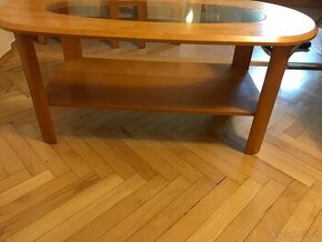 konferenční stolek světlé dřevo - masivní - 1