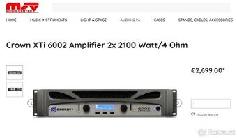 Prodám CROWN XTi 6002, zesilovač, koncák
