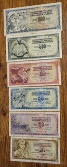 Konvolut bankovek - 10,20,50,100,500,1000 dinar - 1
