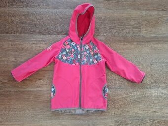 UNUO růžová softshellová bunda s fleecem 122/128