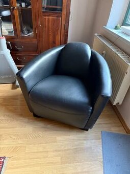 Křeslo kožené - pravá jemná kůže