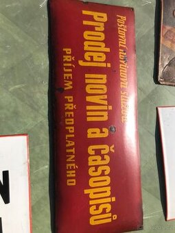 Cedule Prodej novin a časopisu smaltovana