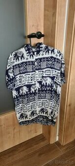 Etno vintage košile s krátkým rukávem s potiskem slonů