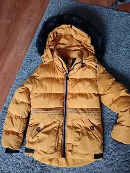 Horčicova zimní kabátek,bunda,parka 146/152