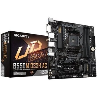 GIGABYTE MB Sc AM4 B550M DS3H AC, 4xDDR4, 1xDP, 1xHDMI, 1xDV