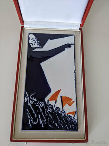 LENIN - Meissen porcelánová plaketa