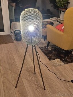 Moderní stojací lampa stativ mosaz - Waya Mesh