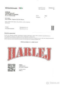 Vstupenka na HARLEJ - Ostrava - 29.11.2025