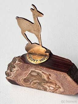 Starší lázeňské těžítko Karlovy Vary – přírodní kámen, mosaz