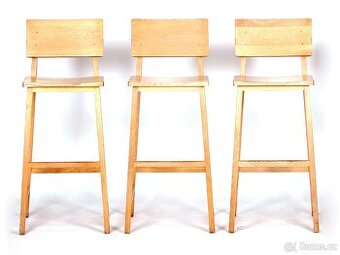 Dubové barové židle, poslední 3 kusy.
