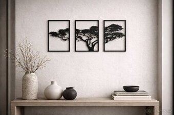 Moderní nástěnná dekorace – strom (trojset)