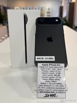 Apple iPhone Air, 256GB Black, pouze rozbalený