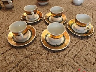 Zlacený porcelán sada hrníčky