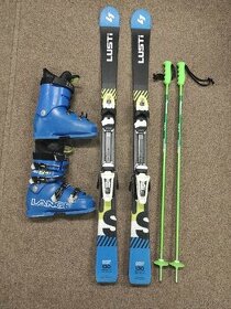 Dětské lyže Lusti 130 cm + boty Lange + hůlky