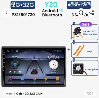 Android radio s parkovaci kamerou Duster 2gb, 32gb