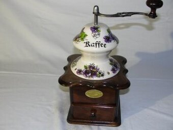 Porcelánový, velký, stolní, mlýnek na kávu - květiny 1