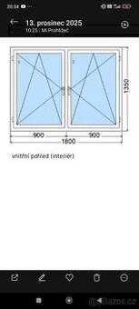 2x nové plastové okno zlatý dub