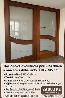 Designové dvoukřídlé posuvné dveře