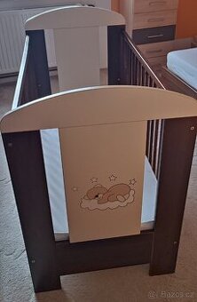 Dětská postýlka s motivem medvídka Klups + matrace