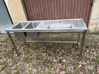 Výčepní nerezový stůl - 190 x 90 x 60 cm