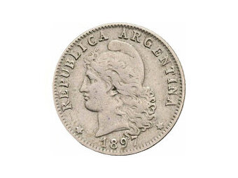 20 Centavos 1897 Argentina - argentinská mince Jižní Amerika