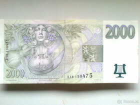 Bankovka 2000 kč, serie A 18, r.96, oboustranně zachovalá