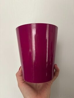 Fialový/tmavě růžvý keramický květináč na orchidej