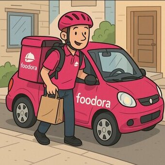 Rozvoz jídla autem 150,- až 200,- hodina Foodora