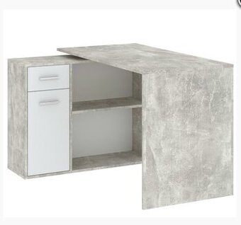 Prodám rohový psací stůl – dekor beton / bílá