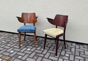 Retro designová křesílka TON po renovaci