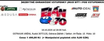 Vstupenka Elán 70 Ostrava
