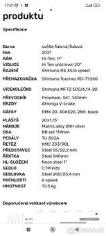 Dívčí kolo velikost 20