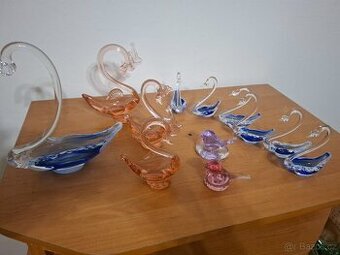 Hutní sklo labutě a ptáčci