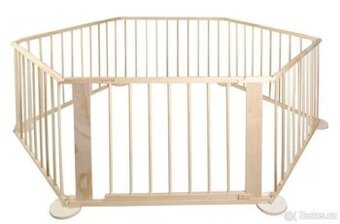 Dětská dřevěná ohrádka borovice 6 panelů s brankou PRODÁNO