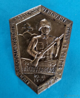 Odznak NÁRODNÍ GARDA 53 Košice 20.VI.1937 a věnování stuhy