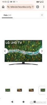 4K Smart TV LG 75UP78003LB z roku 2021. Na díly prasklý disp