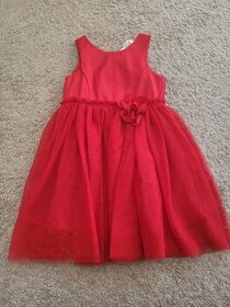 Dívčí svátečné červené šaty 110 - 1