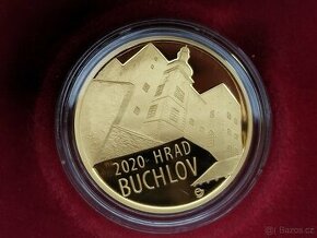 Zlatá mince Hrad Buchlov, PROOF + certifikát a etue