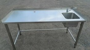 Nerezový stůl s dřezem ( výčepní )175x80x85-90 cm