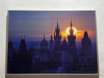 Obraz, město Praha, západ slunce