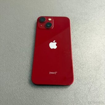 iPhone 13 mini 128GB červený, pěkný stav, 12 měsíců záruka